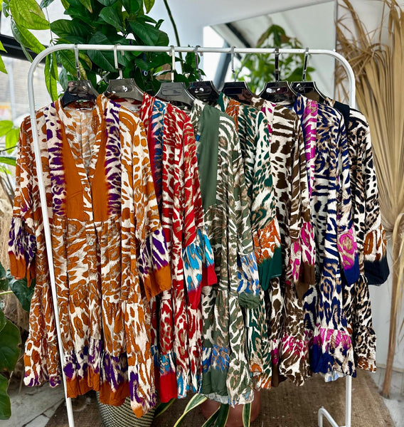 ‘Marina’ Animal Print Smock Dress
