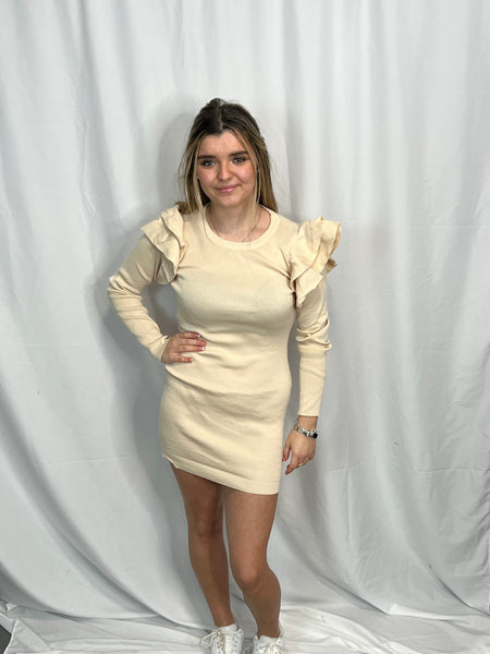 ‘Giselle’ Frill Shoulder Dress