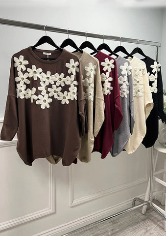 ‘Tracey’ Knitted Flower Jumper