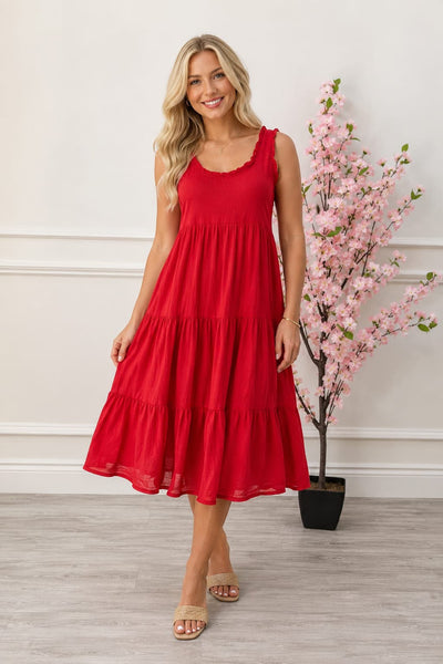 ‘Astrid’ Tiered Ruffle Edge Dress