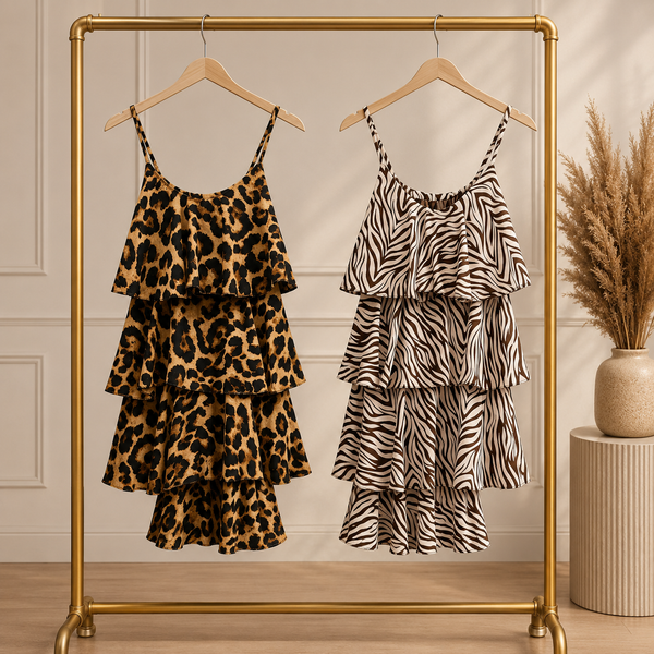 ‘Casey’ Frill Animal Print Dress