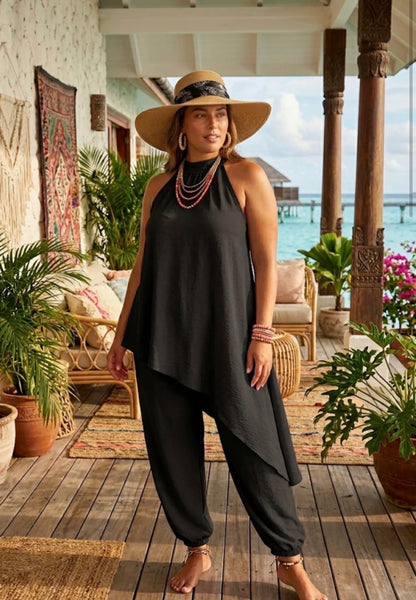 ‘Ethel’ Halter Neck Top & Trouser Set