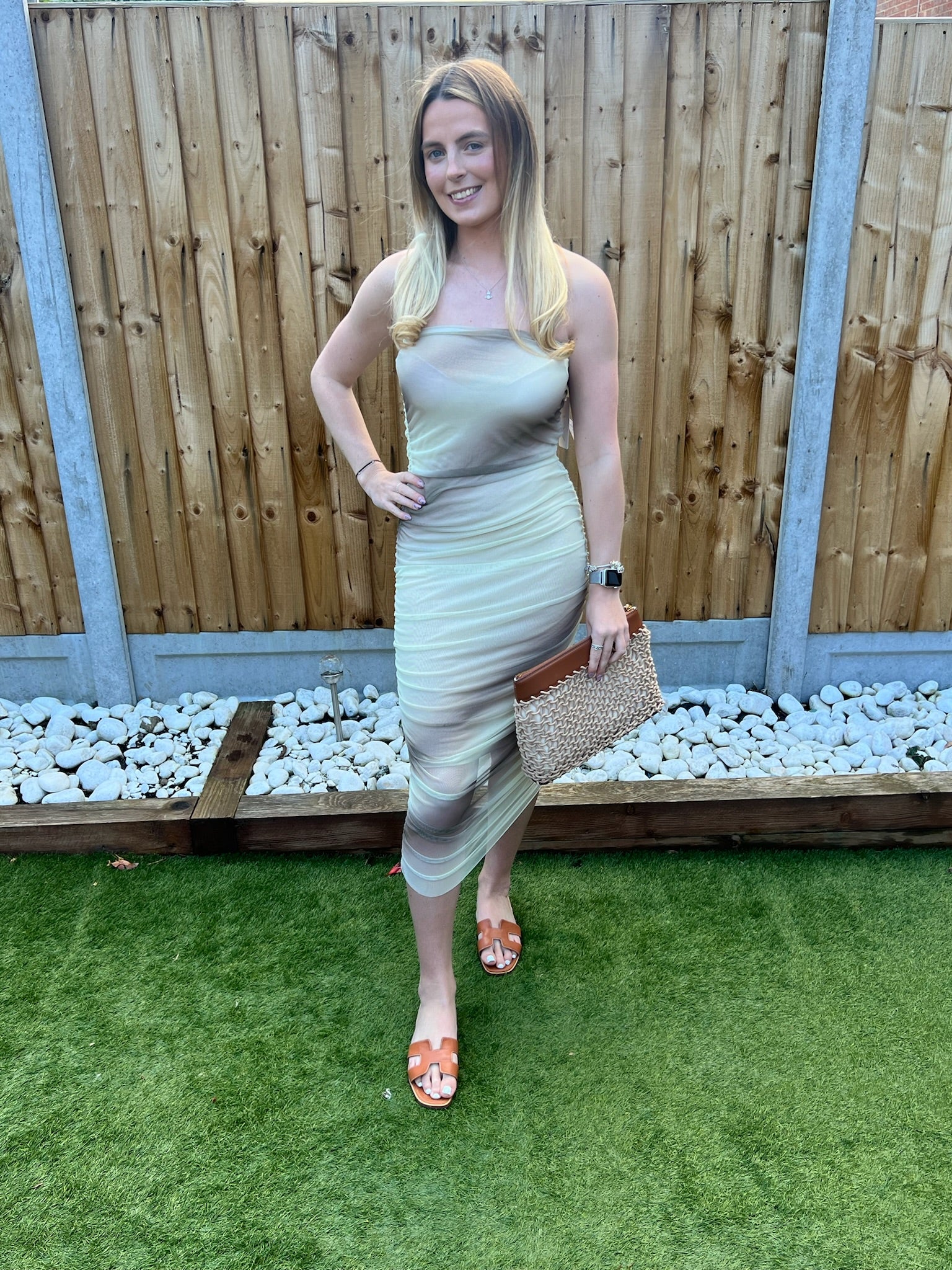 ‘Haven’ Mesh Bardot Dress