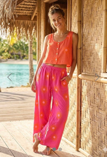 ‘Chloe’ Sun Print Trousers