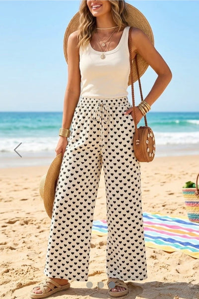 ‘Melody’ Heart Print Trousers