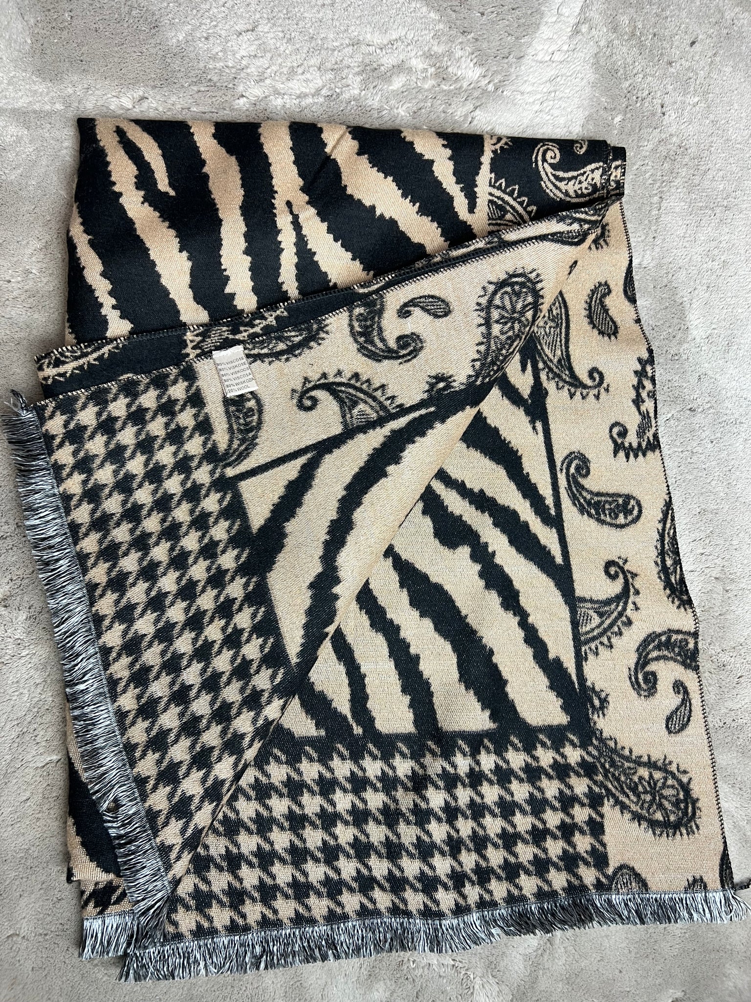 Mixed Zebra Print Scarf