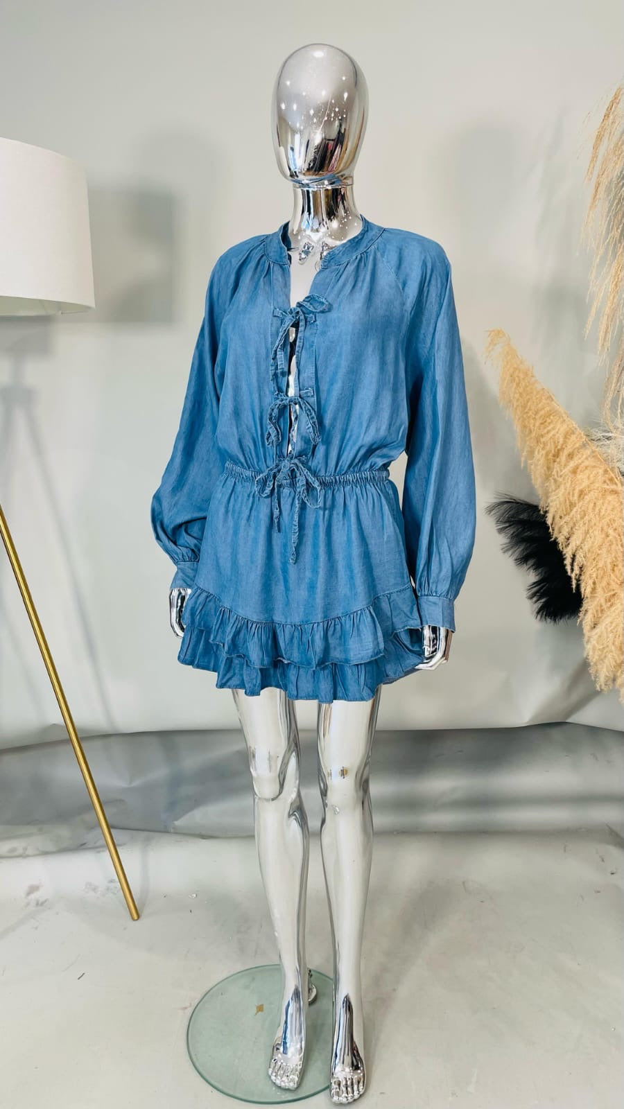 ‘Lacey’ Denim Playsuit