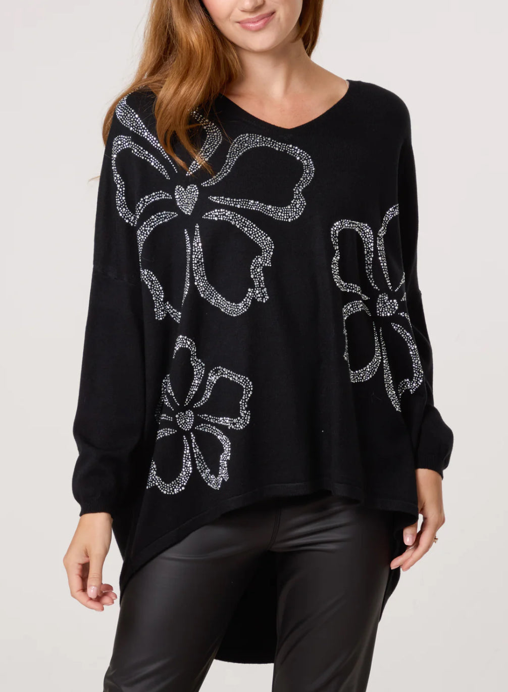 ‘Becky’ Studded Flower Jumper