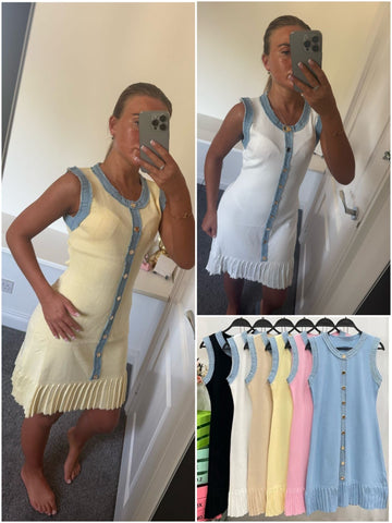 ‘Phoenix’ Denim Pleated Tennis Dress