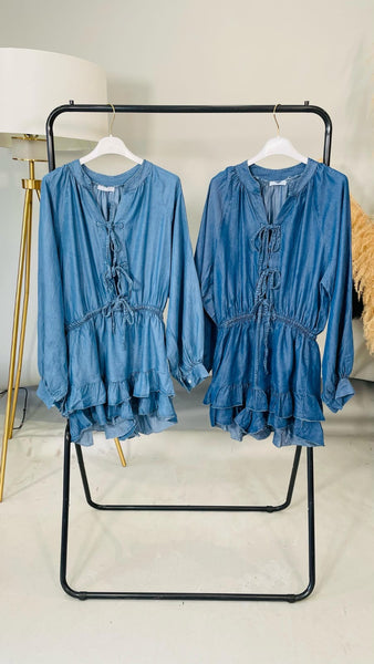 ‘Lacey’ Denim Playsuit