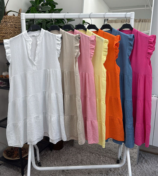 ‘Freddie’ Cheesecloth Smock Dress