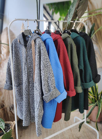 ‘Sadie’ Boucle Hooded Jacket