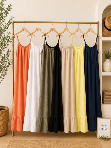 ‘Ellis’ Maxi Cheesecloth Dress