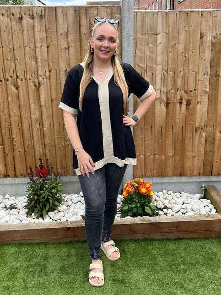 ‘Jenna’ Contrast Panel Top