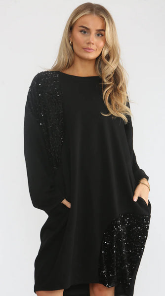 ‘Kim’ Sequin Panel Dress