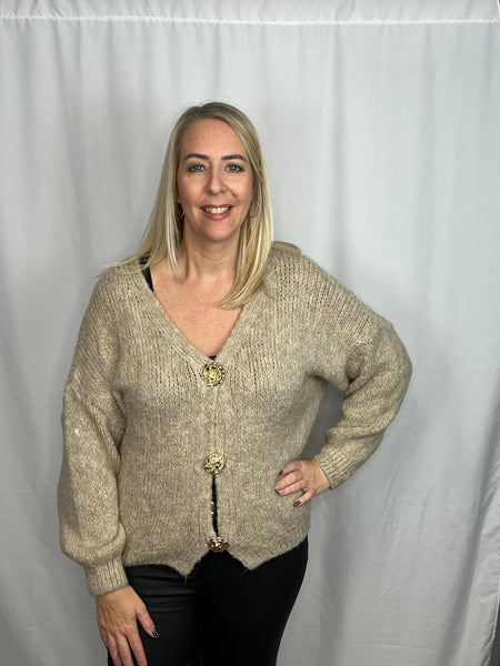 ‘Raven’ Brooch Button Cardigan