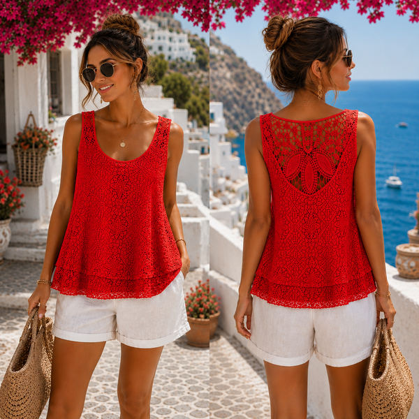 ‘Tyler’ Crochet Vest Top