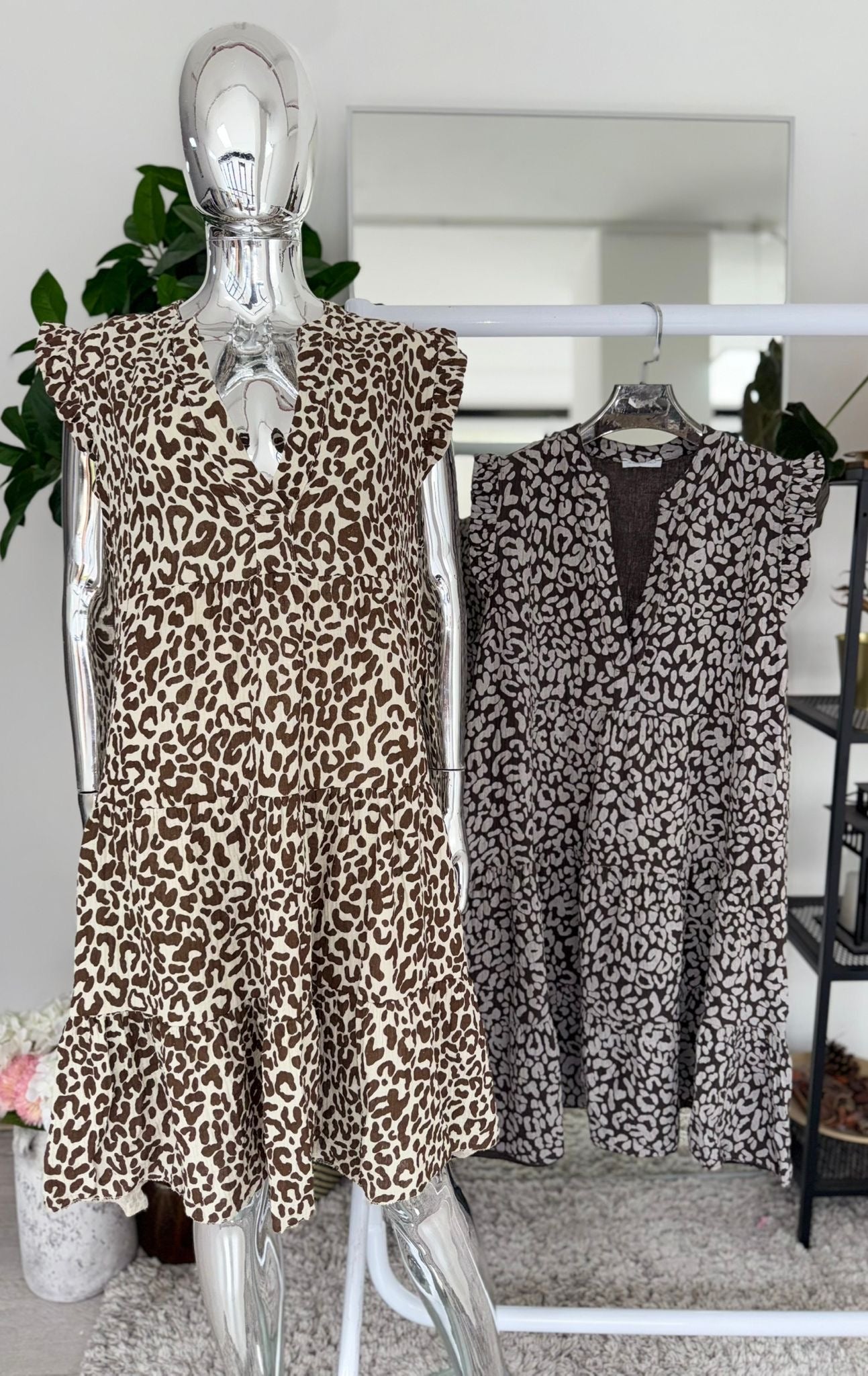 ‘Winona’ Leopard Cheesecloth Dress