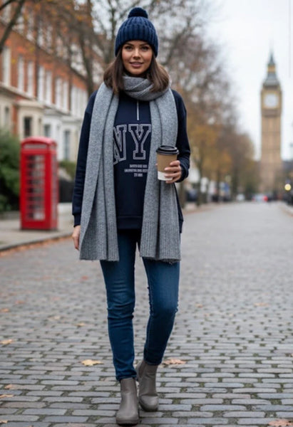 ‘Fran’ NYC Zip Up Neck Sweatshirt