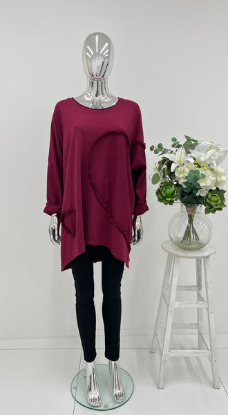 ‘Isabel’ Frayed Heart Jumper