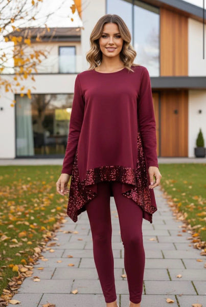 ‘Lynne’ Sequin Panel Top