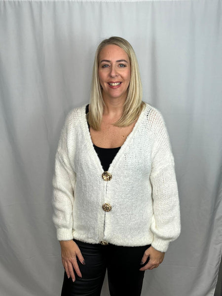 ‘Raven’ Brooch Button Cardigan