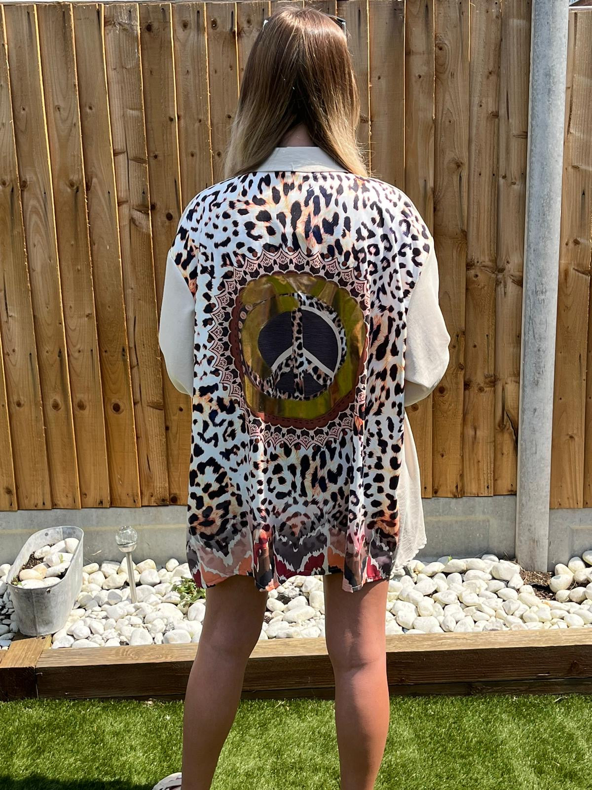 ‘Peace’ Leopard Back Shirt