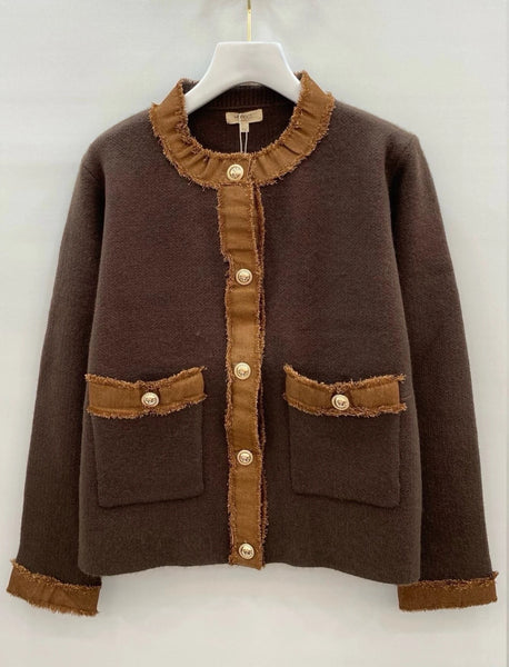 ‘Patsy’ Denim Trim Cardigan