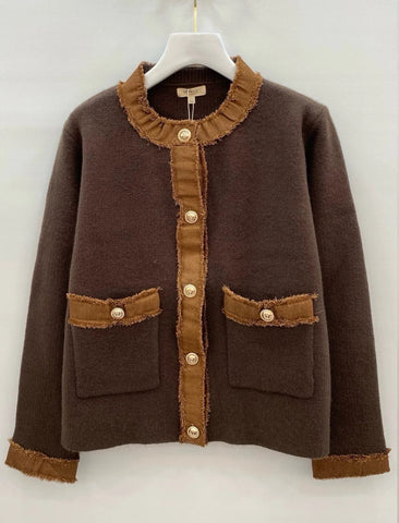 ‘Patsy’ Denim Trim Cardigan