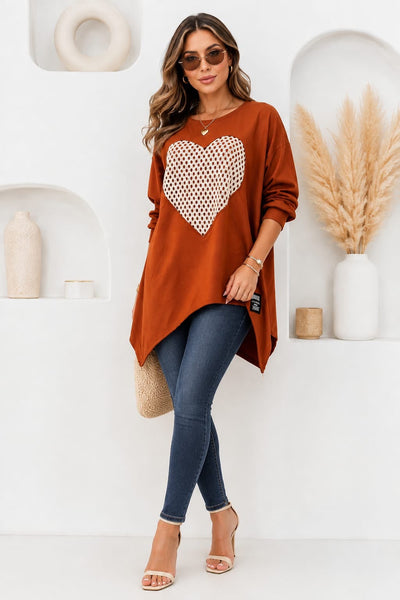 ‘Maggie’ Lattice Heart Side Zip Top