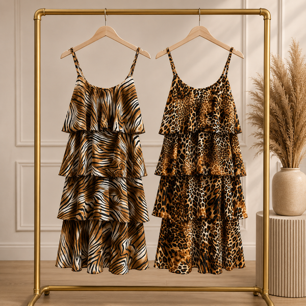 ‘Casey’ Frill Animal Print Dress