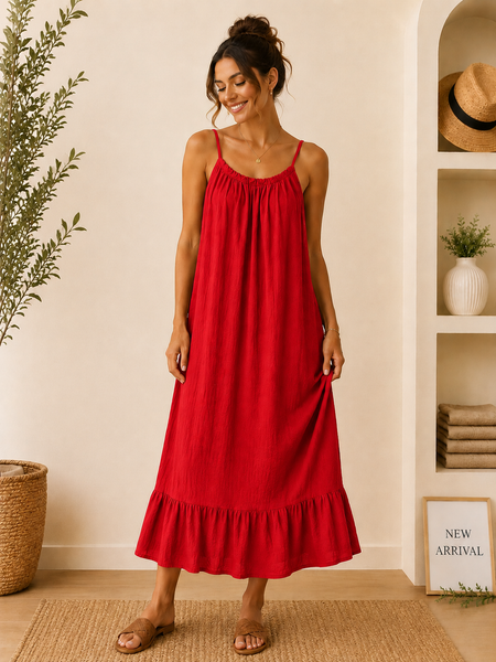 ‘Ellis’ Maxi Cheesecloth Dress