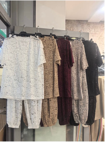 ‘Rory’ Lace T-Shirt & Trouser Set