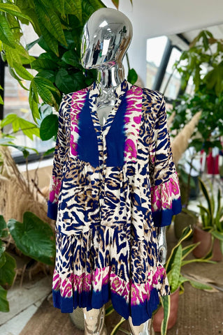 ‘Marina’ Animal Print Smock Dress