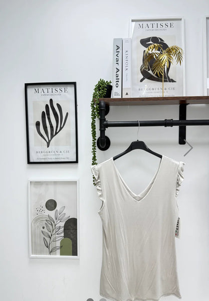 ‘Megan’ Frill Sleeve Vest Top