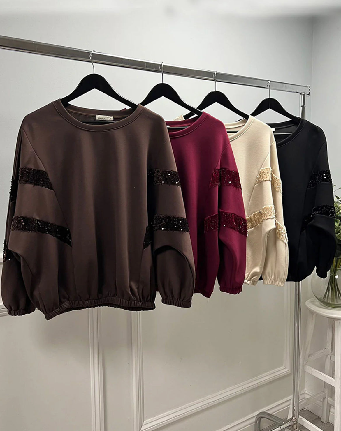 ‘Leanna’ Sequin Sleeve Jumper