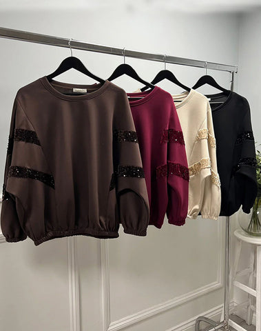 ‘Leanna’ Sequin Sleeve Jumper