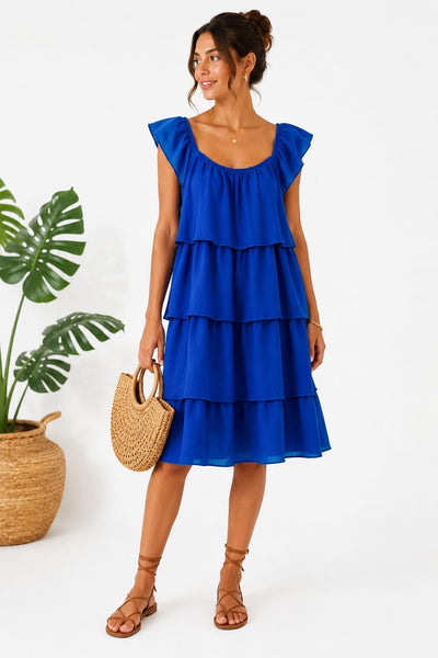 ‘Carmen’ Frill Tiered Dress