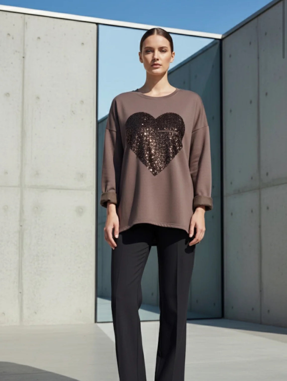 ‘Louise’ Sequin Heart Top