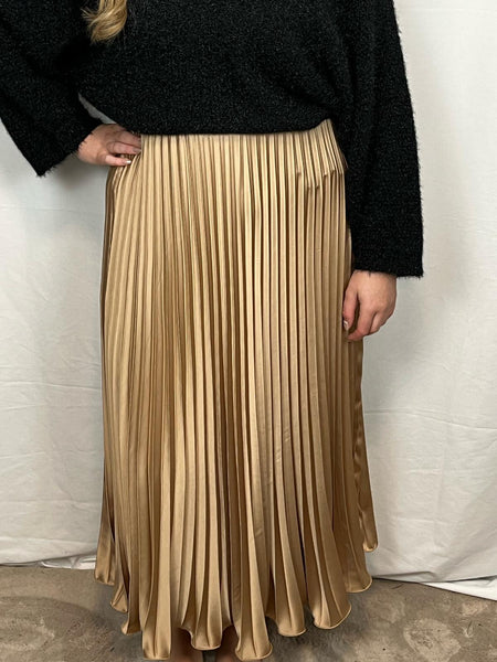 ‘Lisa’ Satin Pleated Skirt