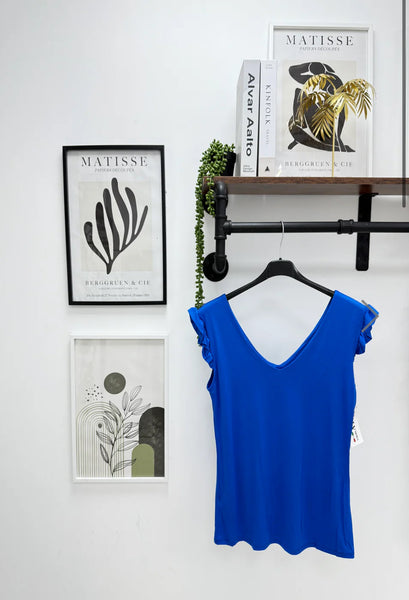 ‘Megan’ Frill Sleeve Vest Top