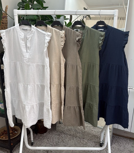 ‘Freddie’ Cheesecloth Smock Dress