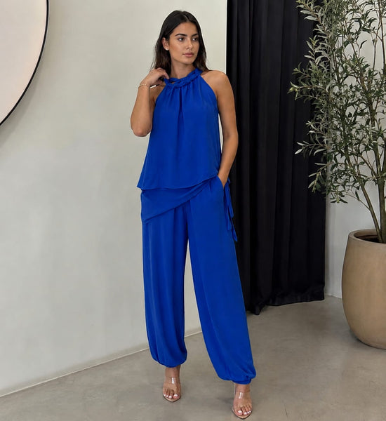 ‘Winnie’ Halter Neck Wrap Trouser Set