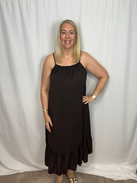 ‘Martine’ Teired Hem Dress