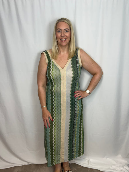 ‘Vicky’ Multicolour Zig-Zag Print Dress