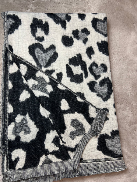 Leopard Print Brushed Scarf