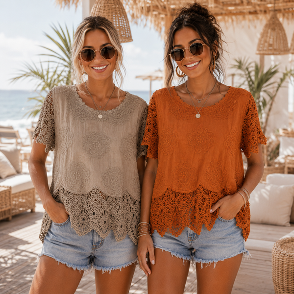 ‘Iris’ Crochet Hem Top