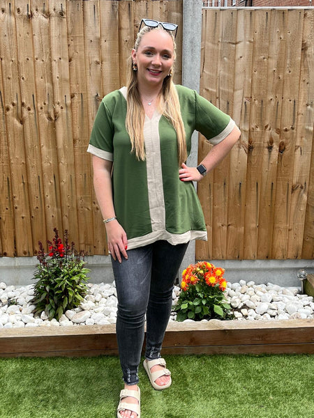 ‘Jenna’ Contrast Panel Top