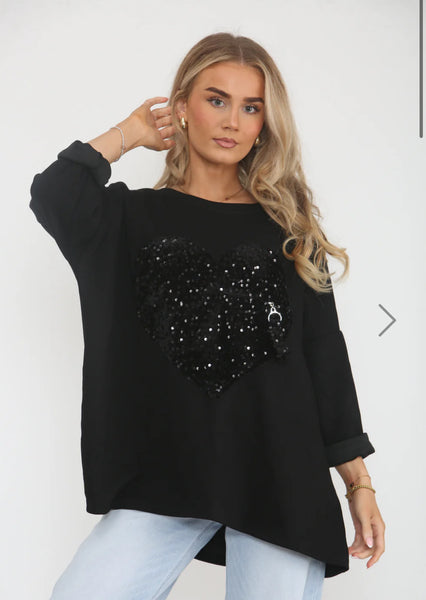 ‘Louise’ Sequin Heart Top