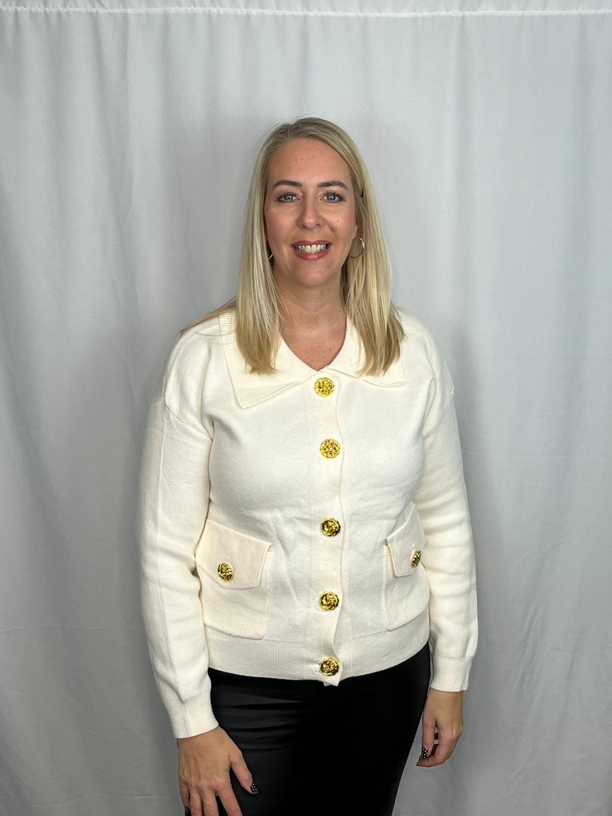 ‘Karla’ Gold Button Cardigan